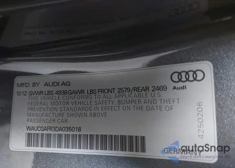 2013 Audi S5 Premium Plus из США, поврежденный, VIN WAUCGAFR3DA035018